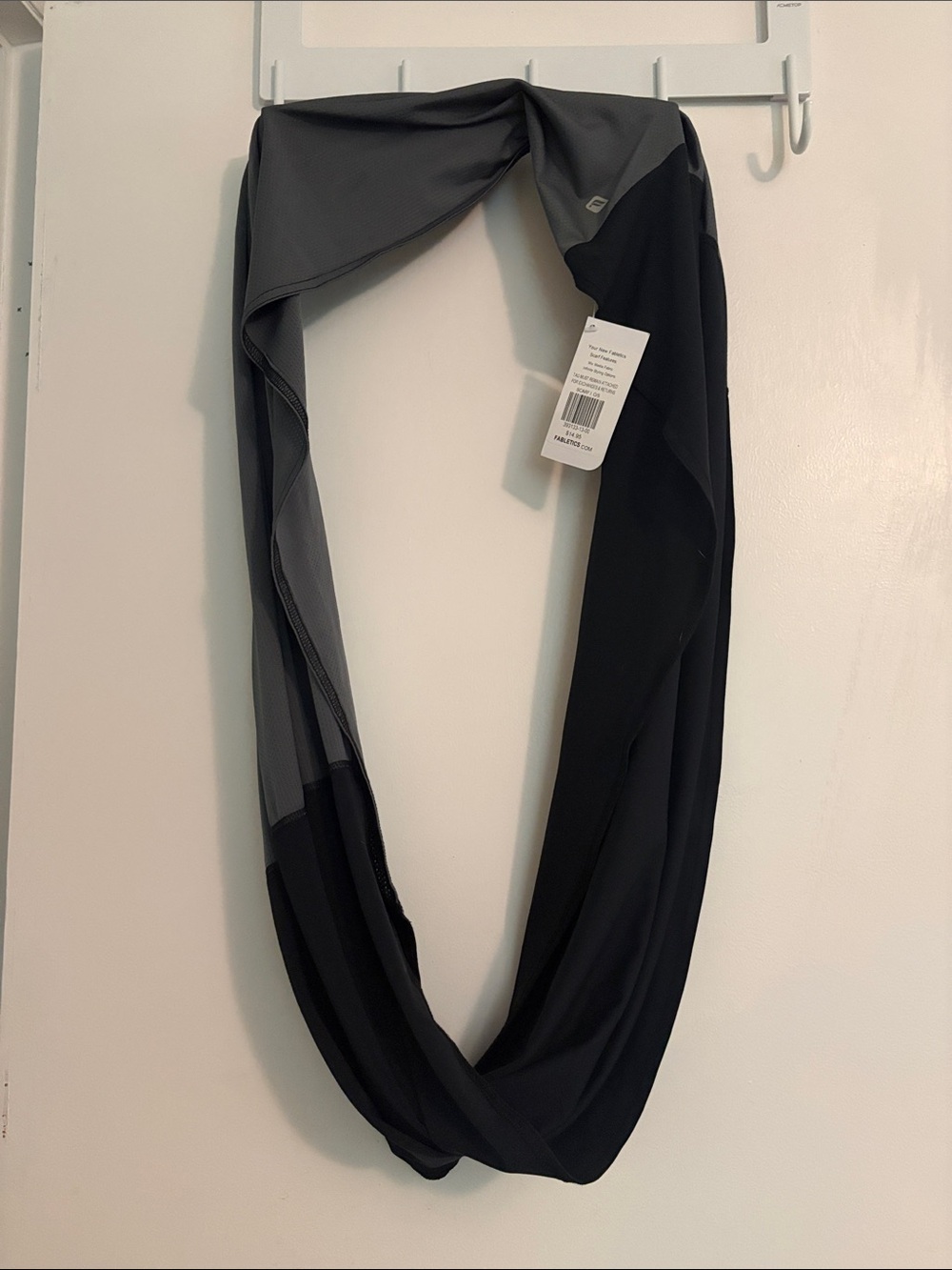 Fabletics Black and Gray Infinity Scarf